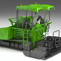 Green Tracked Functional Construction Vehicle With Cabin And Equipment 3d model
