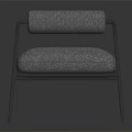 Modern Single Sofa With Rolled Backrest Gray Fabric And Metal Frame Design 3d model