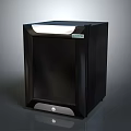 Modern Black Computer Case with Transparent Panel and White Top Sleek Design 3d model