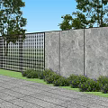 Scenic Feature Wall Design With Glass Panels Trees And Outdoor Lighting