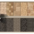Various Pattern Floor Tiles With Brown Gray Colors And Different Textures For Interior Design 3d model