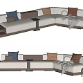 Modern corner sofa multiplayer sofa 3d model
