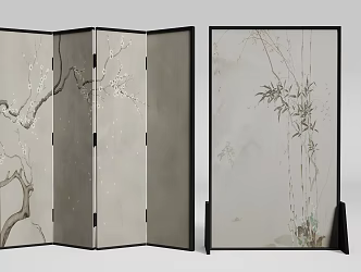 new chinese style screen 3d model