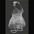 Black Women's Lingerie With Halter Neck Lace Details And Sheer Fabric Garter Straps