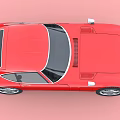 Red Classic Sports Car With Sleek Body Design And Silver Alloy Wheels