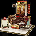 Commercial Alcohol Display Equipment With Poster Price Sign And Decorative Elements
