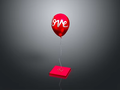 Modern Balloon Love Balloon Hydrogen Balloon Game Item 3d model