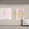 Pink Circular Wall Hanging Decor With Letter E And Gold Emma Lettering