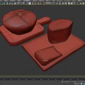 Round Cross Shaped Bread and Cheese Block with Slice on Wooden Cutting Boards