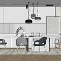 Modern Dining Table and Chair Combination 3d model