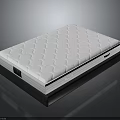 Modern White Mattress With Diamond Stitching Surface And Dark Base Design 3d model