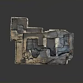 Wood And Stone Natural Textured Decorative Piece With Combined Colored Blocks