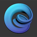 Blue Spiral Shaped Decorative Furniture Piece With Smooth Glossy Surface And Dark Background Reflection