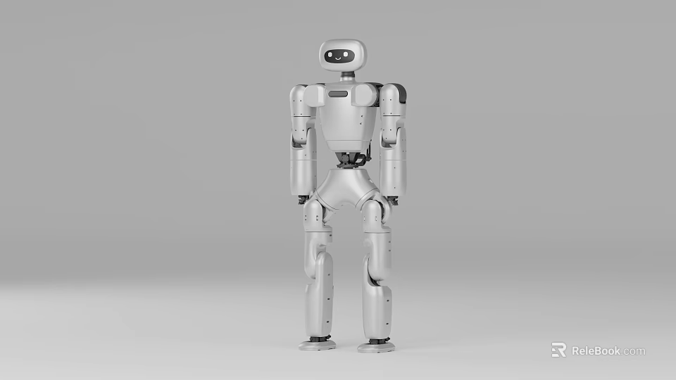 Humanoid Robot With Silver Gray Finish Sleek Modern Design And Standing Posture 3d model 
