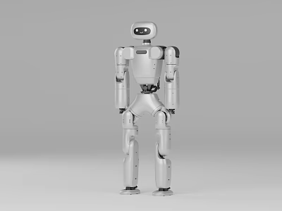 Humanoid Robot With Silver Gray Finish Sleek Modern Design And Standing Posture 3d model