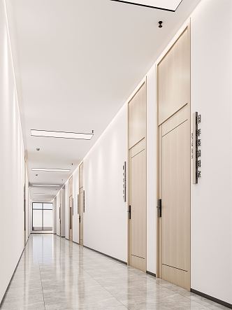 Modern Aisle Office Corridor 3d model