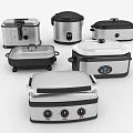 Smart Kitchen Appliances Collection Featuring Toaster Rice Cooker Slow Cooker Griddle And Modern Design