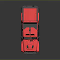 Pink Off Road Pickup Truck With Red Roof Equipment And Black Rack Large Tires