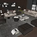 Modern Living Room Sofa Coffee Table Set With Ottoman Marble Top And Area Rug