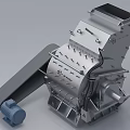Industrial Crusher Equipment With Metal Structure Motor Feeding Hopper And Discharge Chute