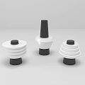 Modern Minimalist Black And White Three-Piece Stacked Disc Design Decorative Figurine Set For Home Decor