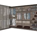 Modern Wardrobe Interior With Open Hanging Areas Drawers Shelves And Accessories Storage