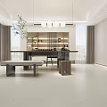 Modern Living Dining Room Interior Design With Wooden Wall Large Windows Sofa And Green Plants