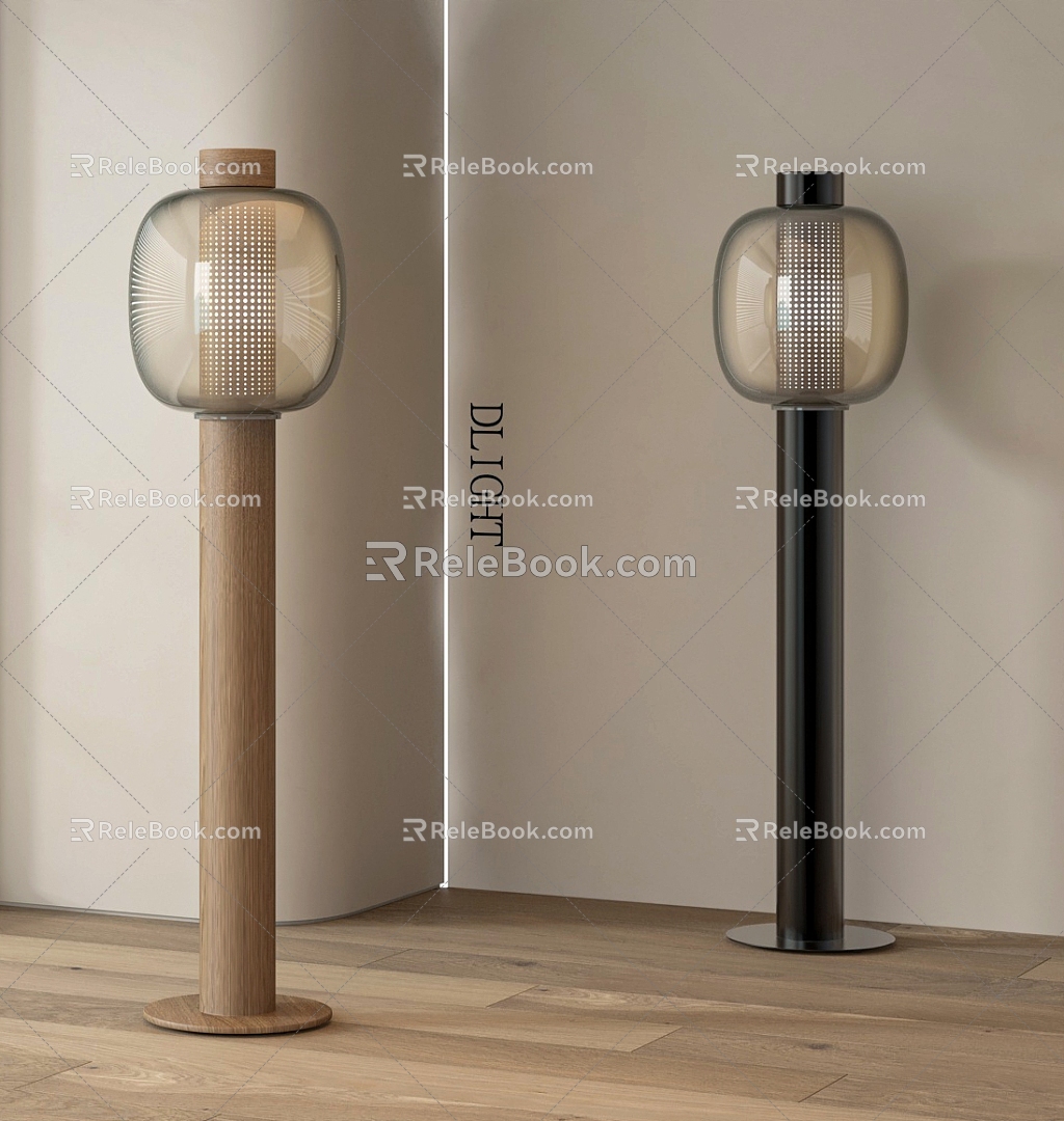 Italian French Middle Ancient Floor Lamp 3d model