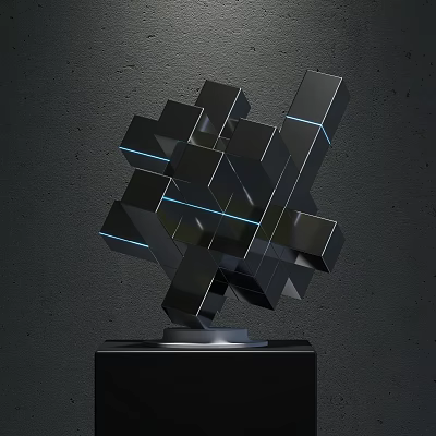 Simple set geometric ornaments decorative furnishings 3d model