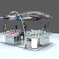 Lancome Beauty Mall Counter With Modern Glass Canopy And Cosmetics