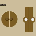 Poliform Decorative Handles Featuring Circular And Rectangular Designs With Golden And White Accents 3d model