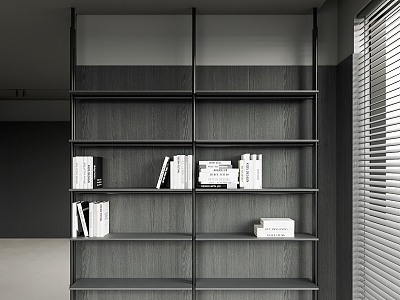 Modern Black Bookshelf Storage Rack model