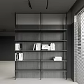 Modern Black Bookshelf Storage Rack 3d model