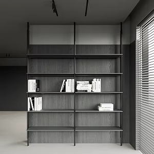 Modern Black Bookshelf Storage Rack 3d model