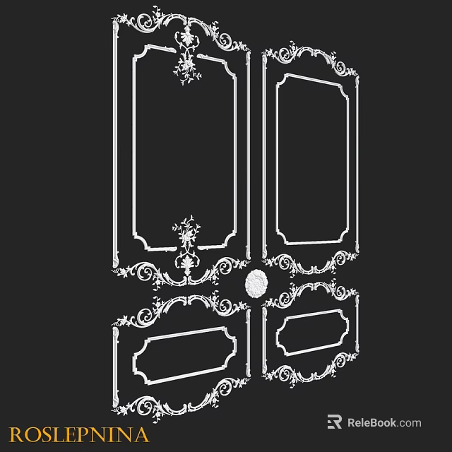Ornamental Decorative Component With Classical Symmetrical Patterns And Intricate Carvings 3d model 