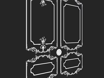 Ornamental Decorative Component With Classical Symmetrical Patterns And Intricate Carvings 3d model