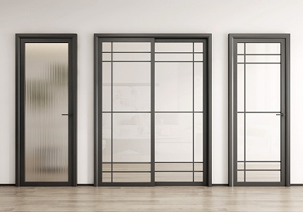 Modern sliding door glass sliding door glass single door 3d model