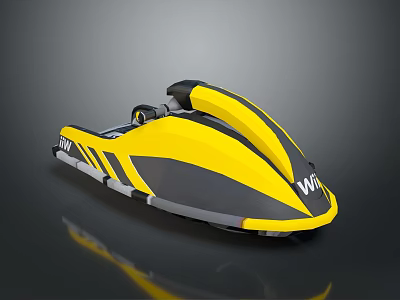 Yellow and Black Jet Ski With Sleek Design Recreational Water Vehicle 3d model