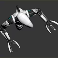 Humanoid Robot Character Design With Single Wheel Base White Black Body And Blue Mechanical Accents