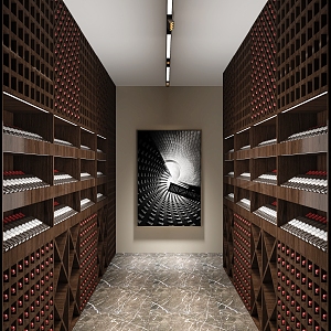 Solid wood wine cellar Modern wine cellar 3d model