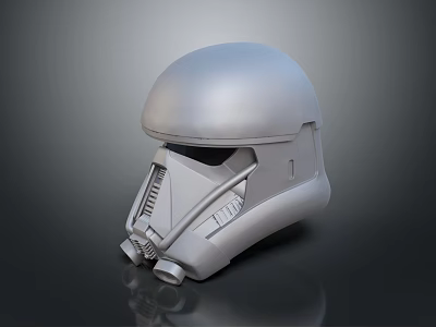 Weapon Grade Military Combat Helmet with Metallic Smooth Surface and Tactical Face Shield 3d model