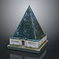 Ancient Pyramid Structure With Conical Top Stone Masonry Base And Entrance