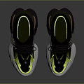 BALMAIN Black And Neon Yellow Sneakers With Black Laces White Chunky Sole And Streamlined Design