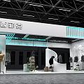 Modern Clothing Store Exhibition Booth With Mannequins Hanging Clothes And Stylish Lighting