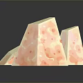 Stone Wood Decorative Pieces With Various Sizes And Textured Peach Surfaces