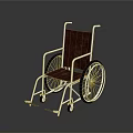 Ergonomic Mobility Wheelchair With Metal Frame Brown Padded Seat And Large Spoked Wheels