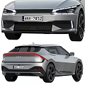 Silver KIA Car Front And Rear Views