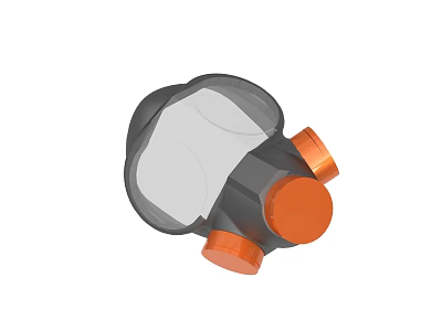 Durable Industrial Mechanical Device With Transparent Cover And Orange Knobs 3d model