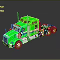 Green Truck Cab With Modern Design Reflective Surface And Sleek Appearance