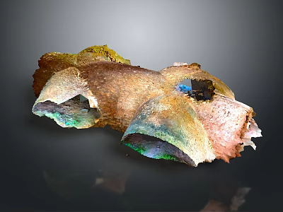Colorful Natural Crystal Formation With Brown Yellow Blue Green Iridescent Hues 3d model